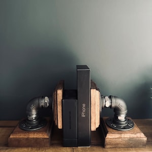 Steampunk Industrial Bookends, Steam Punk Decor, Book case Table Lamp, Desk Office Bedroom Book end