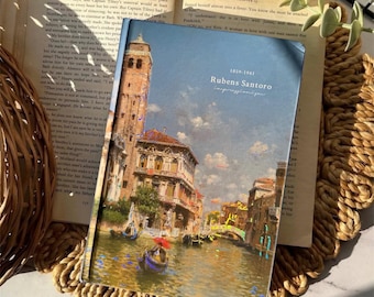 Vintage Venice Art Notebook A5, Travel Sketchbook Journal with Colorful Blank Pages, European Aesthetic Gift for Artists