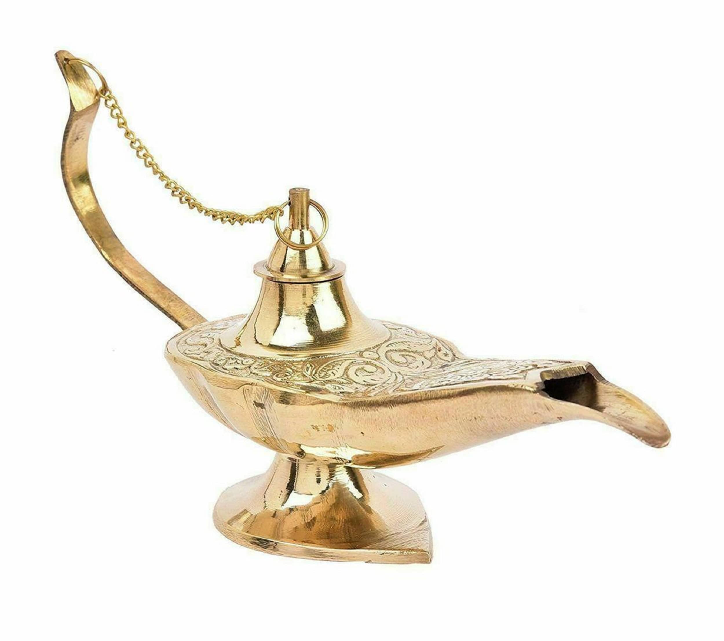 Aladdin Genie Oil Brass Chirag Lamp Aladin Home Genie Lamp Gift, Arabic  Bakhoor,antique Oil Lamp,eastern Chirag,multipurpose Genie Lamp. -   Canada