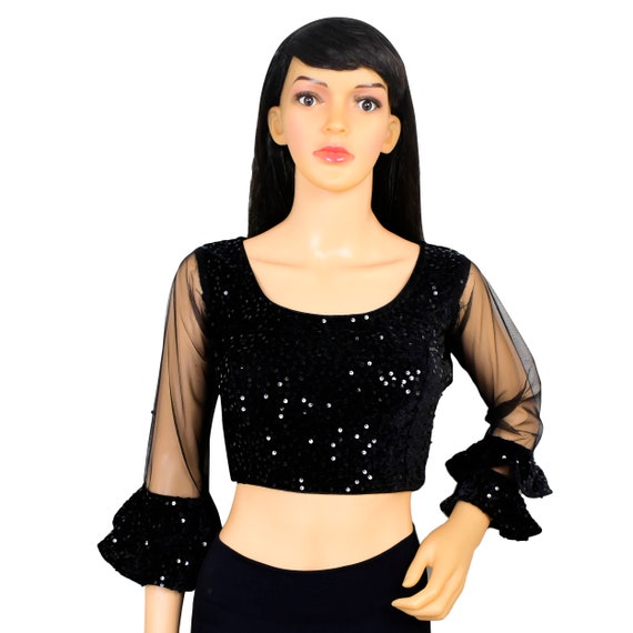 sequin ruffle top
