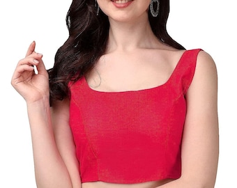 Women's Blouse,  Sari Blouse, Round Neck Lehenga Choli, Crop top, Tunic Skirt Top,  Bollywood Choli , Ethnic Party Wear, Women's Blouse