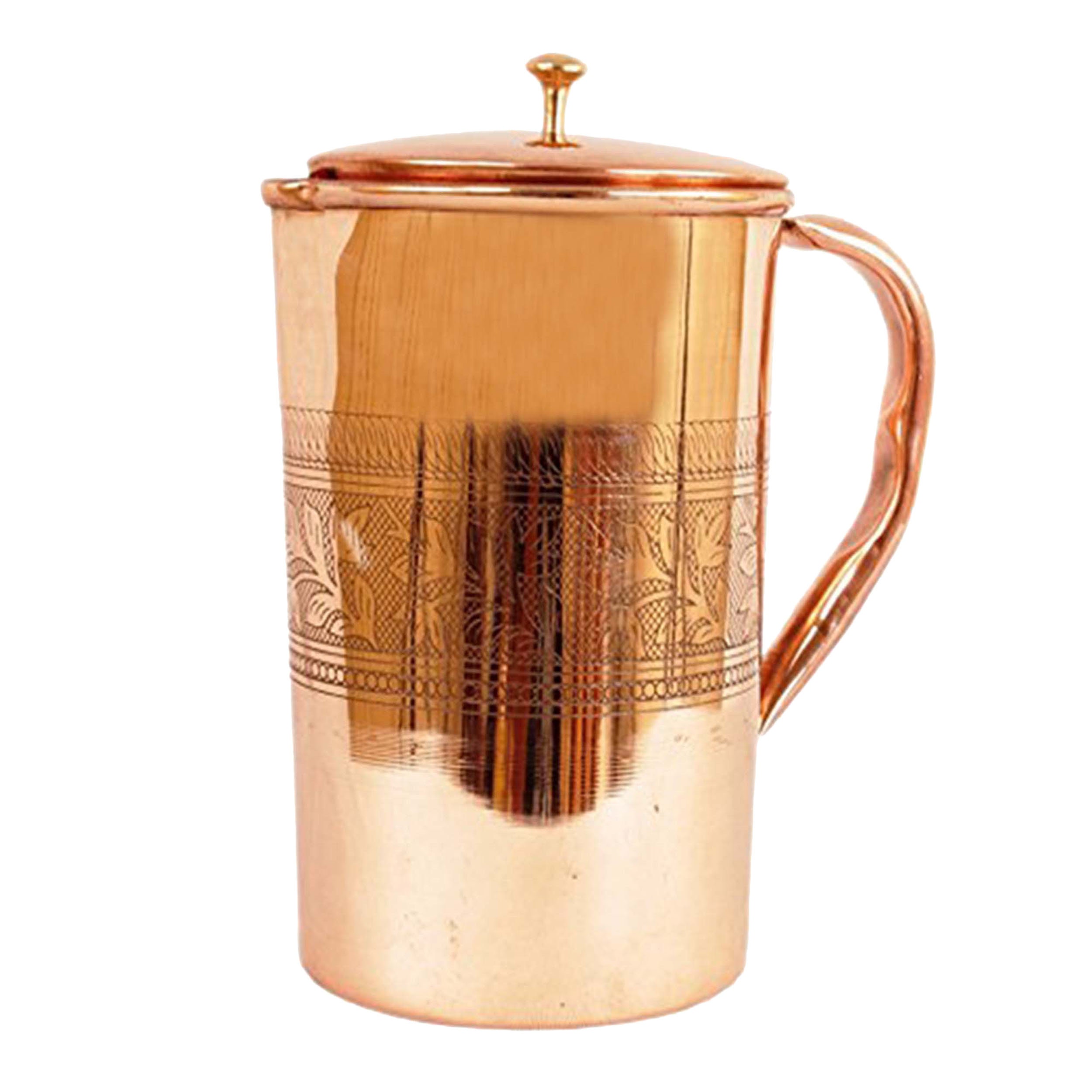 100 Pure Copper Jug Pitcher Luxury Design Jug Ayurveda Yoga Etsy