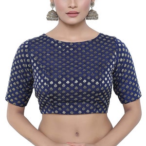 Brocade Blouse, Saree Blouse, Ethnic Wear, Bollywood Style Lehenga Choli, Crop Top, Wedding Sari Blouse, Readymade Blouse, Fancy Tunic Top