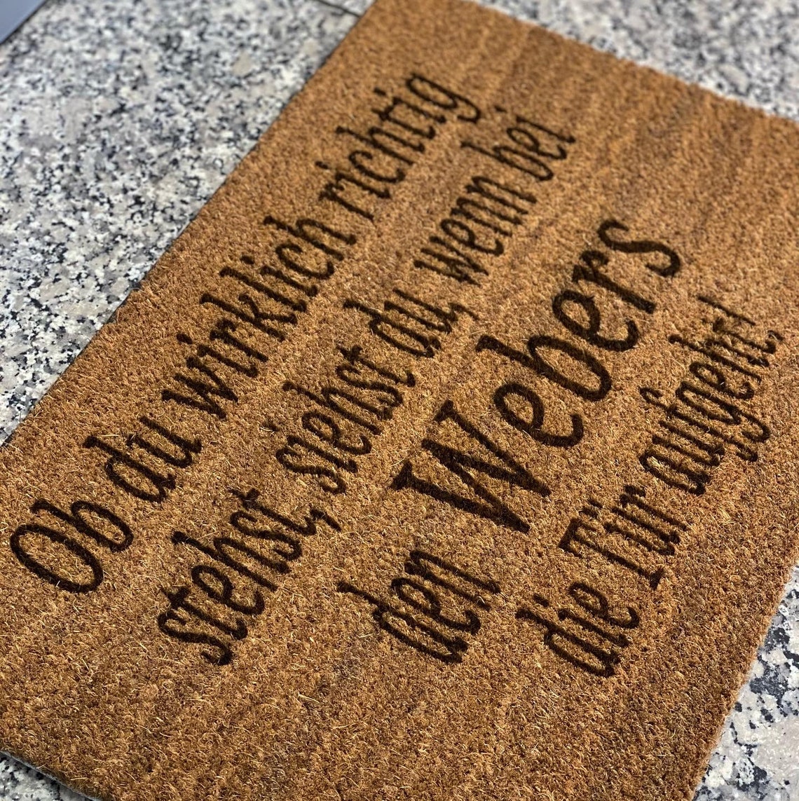 Personalisierte Fußmatte mit Spruch I Geschenk I Hochzeit I Etsy