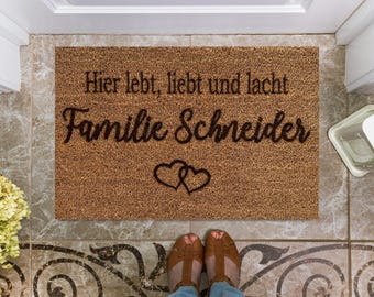 Fußmatte personalisiert, Fußmatte Kokos, Hochzeitsgeschenke, Geburtstagsgeschenke, Einzugsgeschenk, Familiengeschenke, Fussmatte, Türmatte