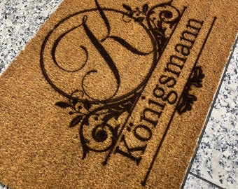 Fußmatte personalisiert Kokos Türmatte Monogramm