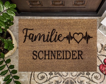 Fußmatte personalisiert, Fußmatte Kokos, Hochzeitsgeschenke, Geburtstagsgeschenke, Einzugsgeschenk, Familiengeschenke, Fussmatte, Türmatte