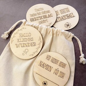 Schwangerschaft Meilensteine "Meine Schwangerschaft" 23 Stück aus Holz I Foto-Accessoires I Ankündigung Baby