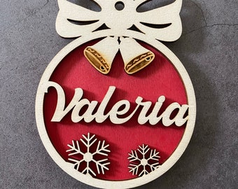 Personalisierte Weihnachtskugel Holz - Christbaumkugel - Weihnachtsbaumschmuck - Weihnachtsgeschenk - Weihnachtsdeko