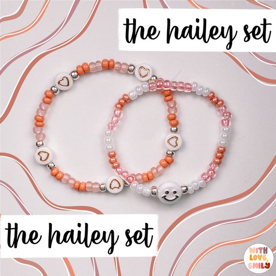 Hailey Beaded Bracelet Set Beaded Bracelets Delicate Etsy