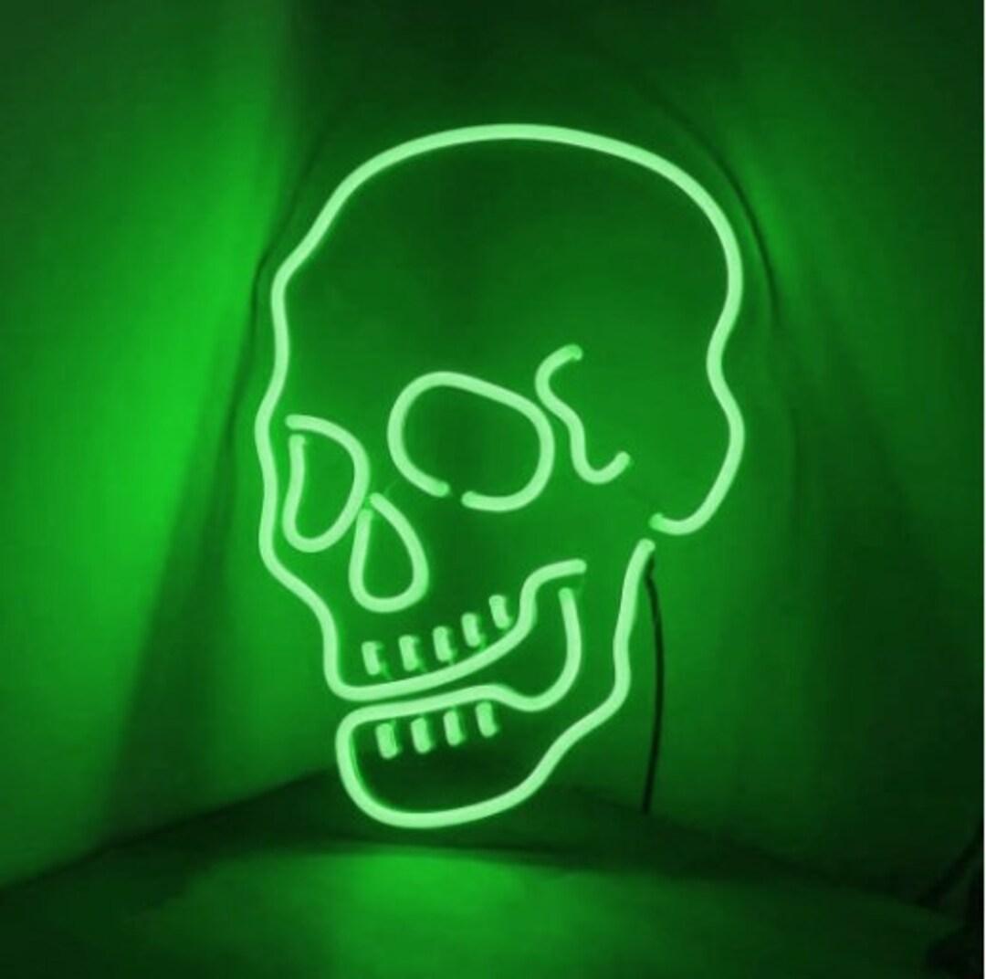 Scull LED Neon Sign Light Room Interior Design Neon Sign Etsy
