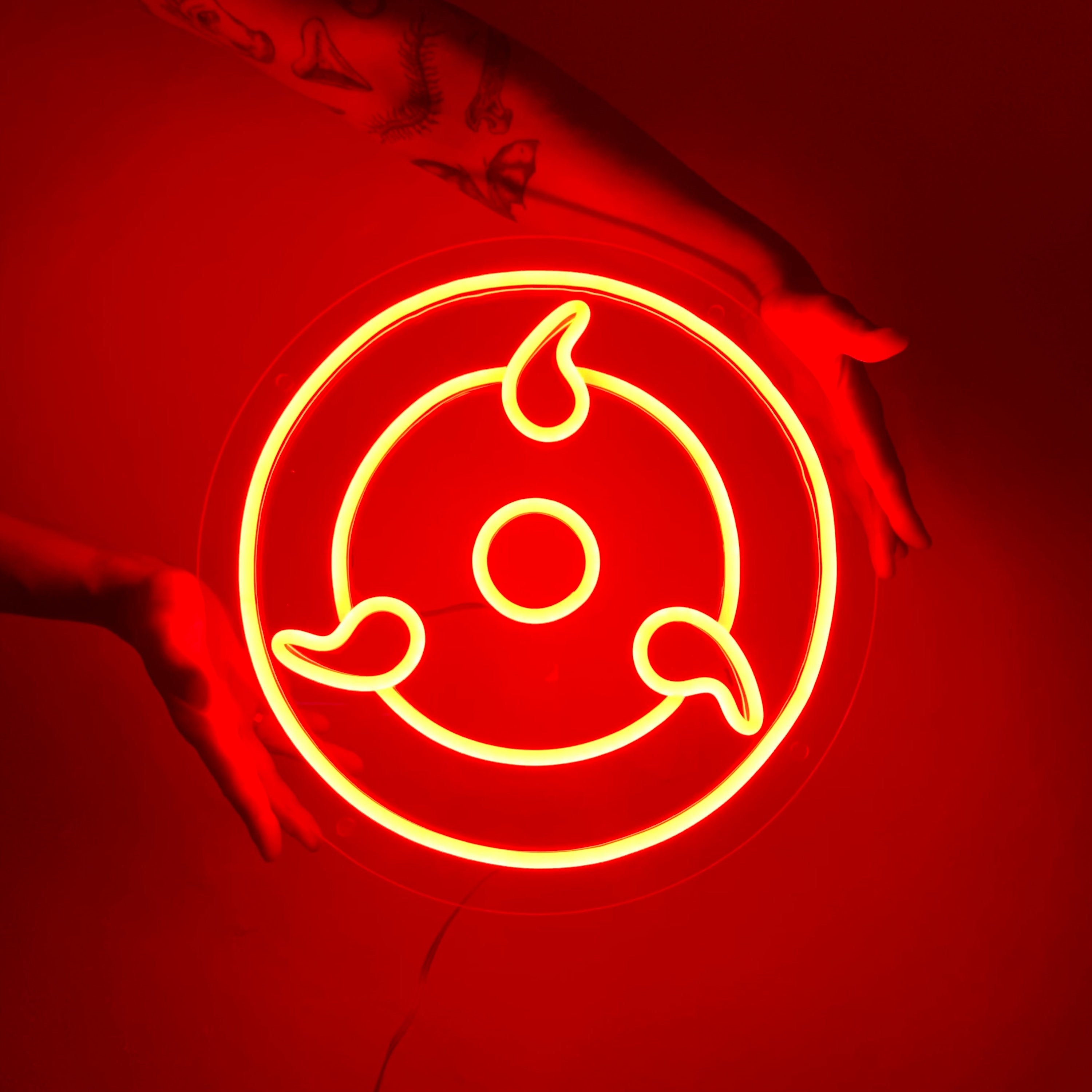 Painel Led Neon em mdf - Nuvem Akatsuki Naruto 0,40 x 0,26cm