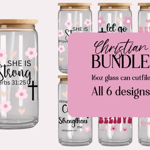 Christliches Glasdosen-Svg-Bundle, Libbey-Glas-Bundle, Libbey-Svg-Bundle, Cup-Wrap-Bundle, Libbey Designs, christliche Cup-Wraps, Wrap-Bundle