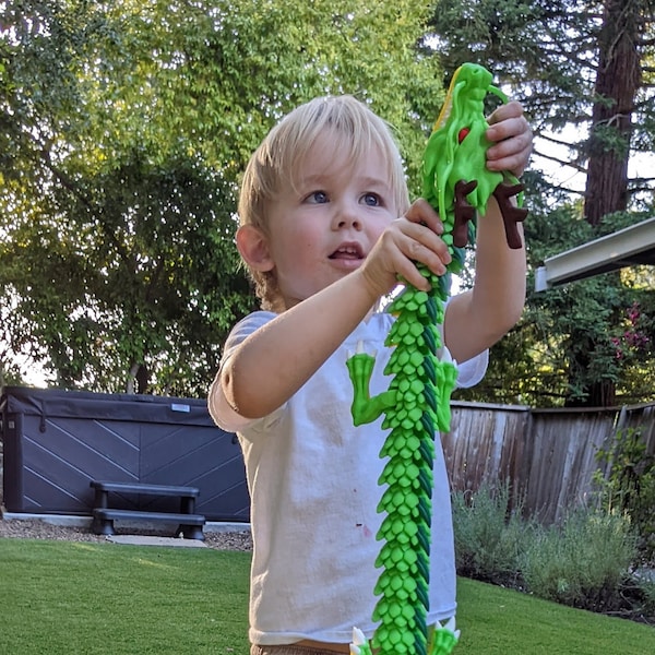 3D Printed GIANT Multicolor Dragon - Over 3 FEET LONG! - Multicolor Articulated Fidget Toy