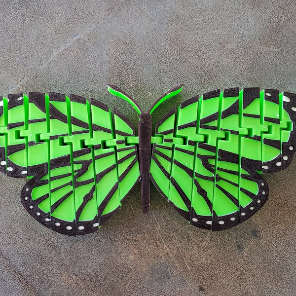 Multi-Color Butterfly - Articulated, 3D-Printed Model with Customizable Colors
