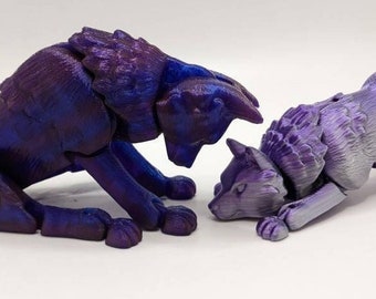 Wolf - 3D Printed, Articulated, Customizable Colors!