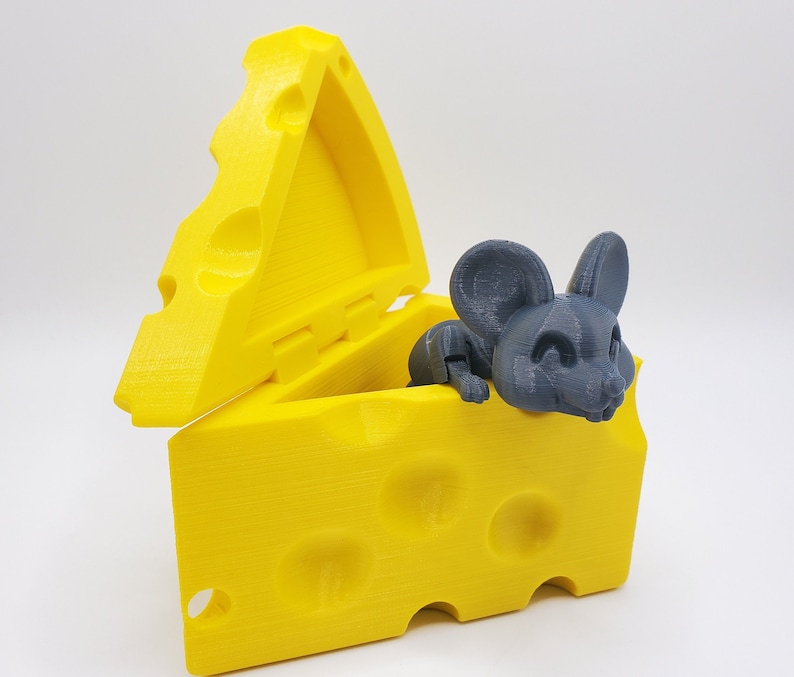 3D Printed Articulated Mouse in Cheese Box - Etsy