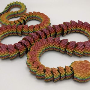Lifelike Articulated Rattlesnake - 2+ ft Long, 3D Printed, 100 Individual Segments, Customizable Colors!