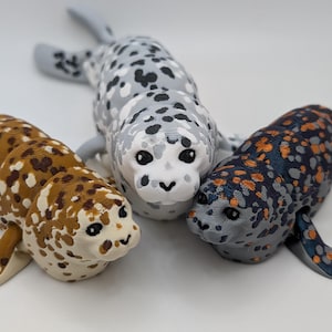 3D Printed Seal - Spotted or Solid Colored Articulated Fidget Toy