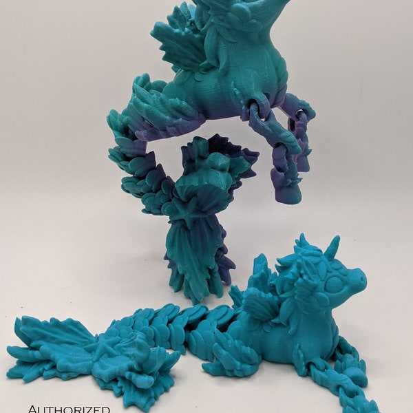 Unicorn Seahorse - 3D Printed, Articulated, Customizable Colors! (Mythical Sea Horse ("Hippocampus"))