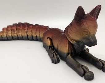 3D Printed Fox - Customizable, Made to Order Articulated Fidget Toy