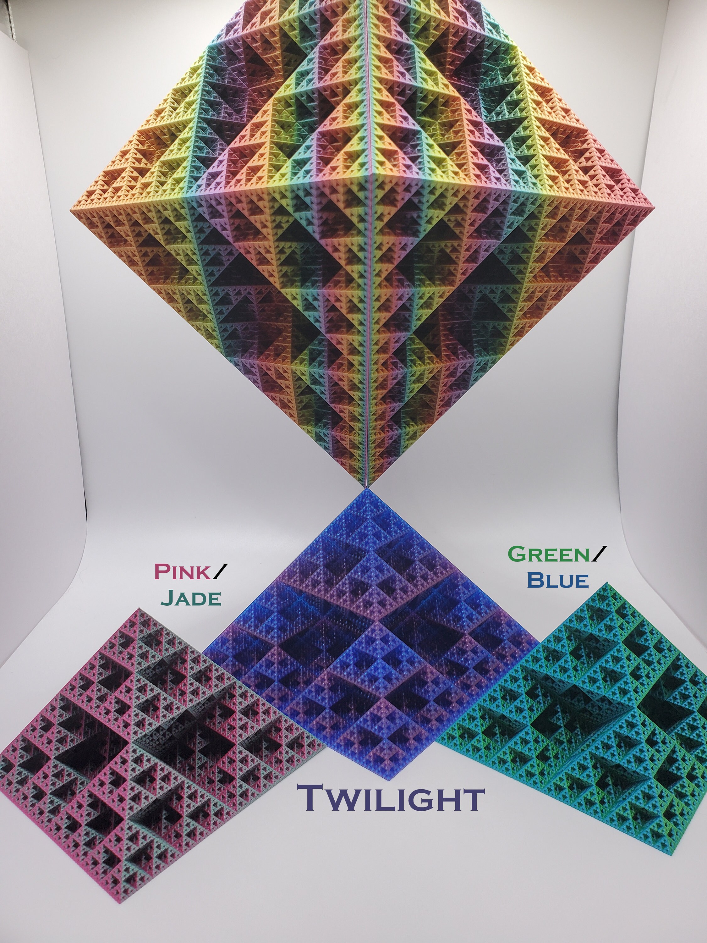 3D Printed Fractal Pyramid & Octahedron - Thousands of