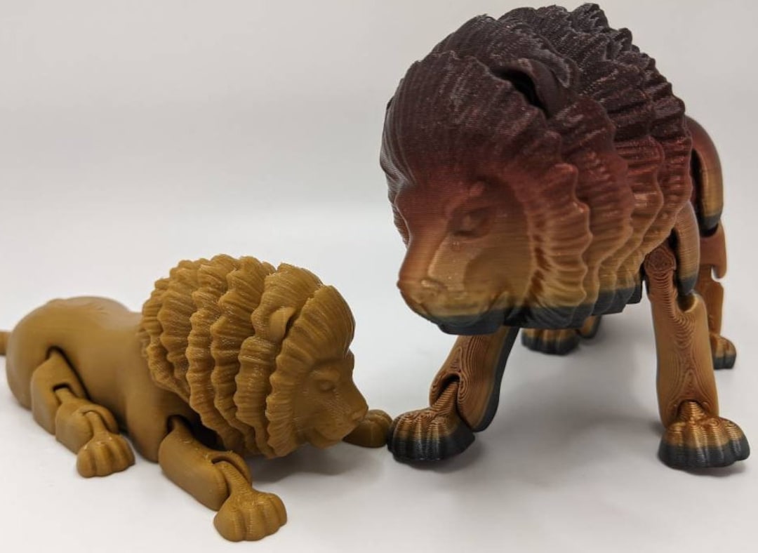 Lion- 3D Printed, Articulated, Customizable Colors! - Etsy