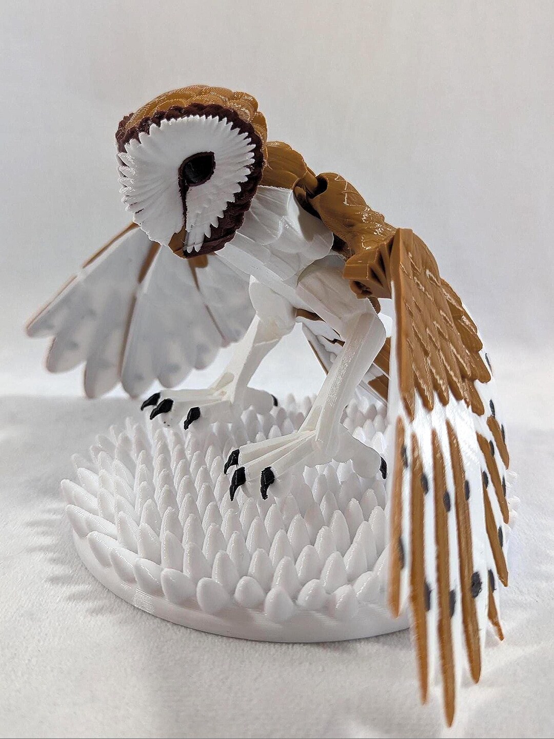 3D Printed Owl - Multicolor Articulated Barn Owl Model - Etsy
