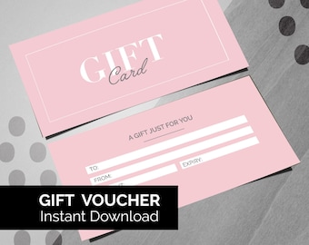Pink Printable Gift Voucher: Custom Business Template (PDF)