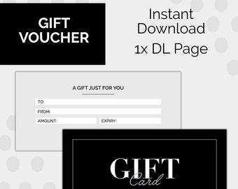 Customizable Gift Card Template: Printable Voucher (PDF Download)