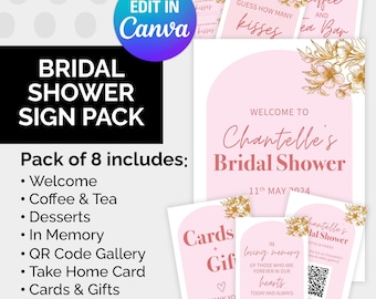 Bridal Shower Digital Signage Canva Download Pack + BONUS FREE GAME