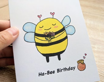 Ha-Bee Birthday, Birthday Card, 100% post-consumer recycled paper