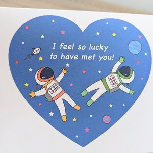 Ich fühle mich so glücklich, dich getroffen zu haben, Dankeskarte, ich liebe dich Karte, 100% recyceltes Papier