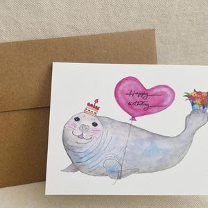 Seal Happy Birthday Card Sea Lion