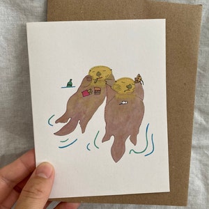 Best Buddy Karte, Otter Grußkarte, Bester Partner, Bester Freund