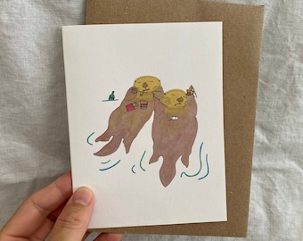 Best Buddy Card, Otter Greeting Card, Best Partner, Best Friend