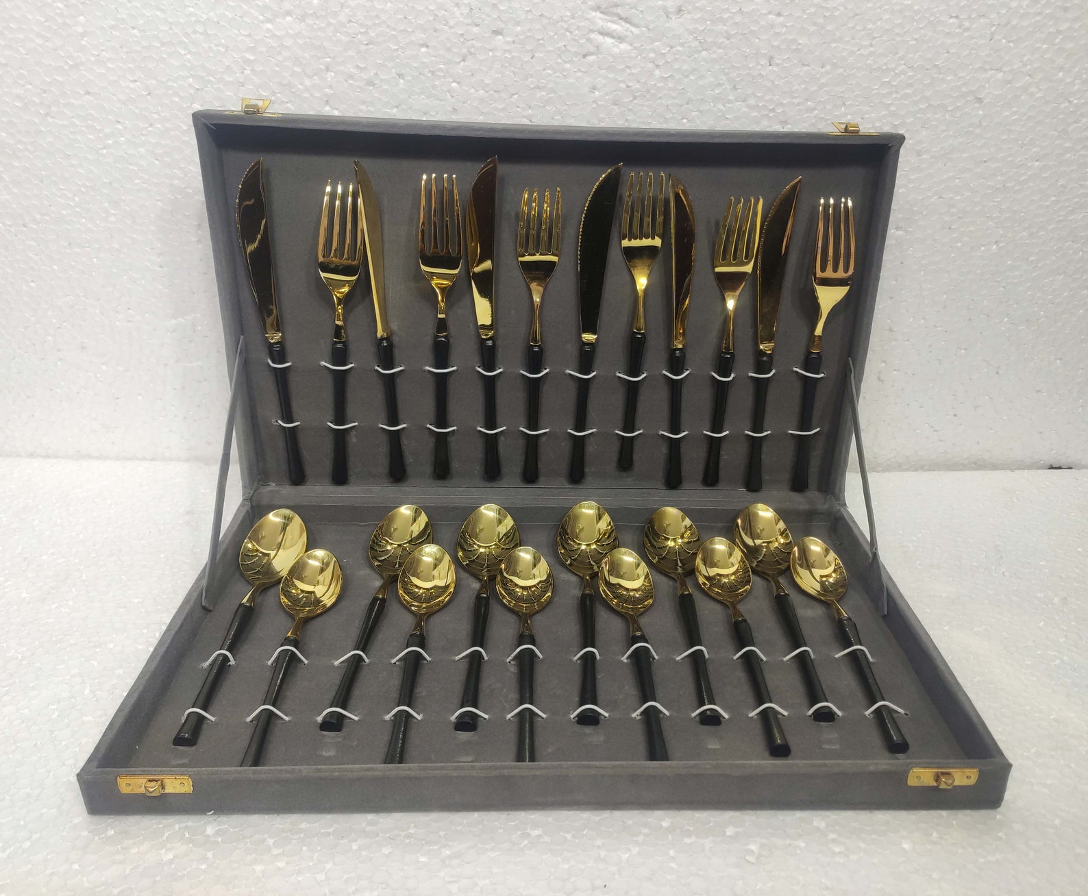 Brass Cutlery Set Set of 24 Pieces with Beautiful Gift Etsy