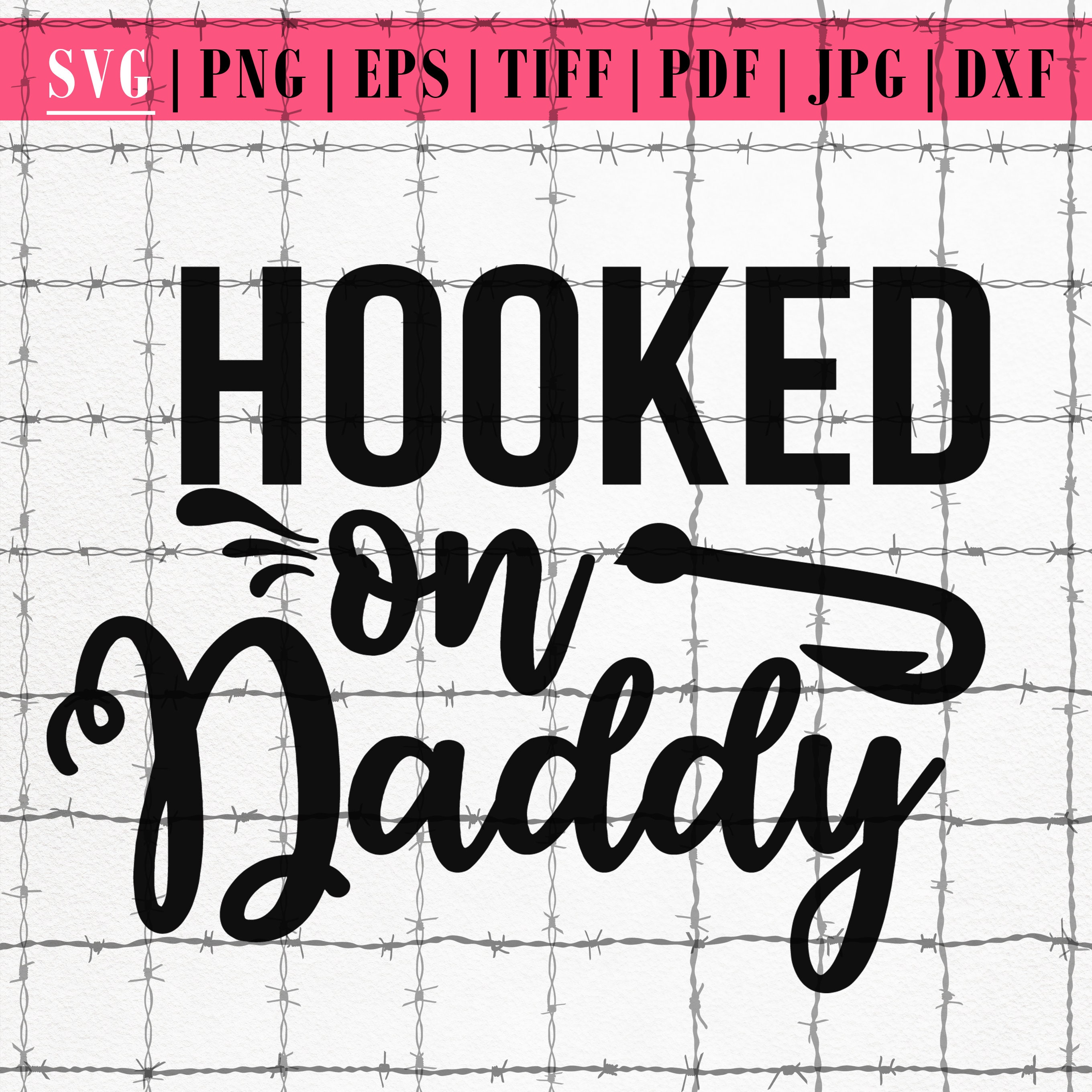 Hooked On Daddy SVG Fishing Dad Fishing Pole SVG | Etsy