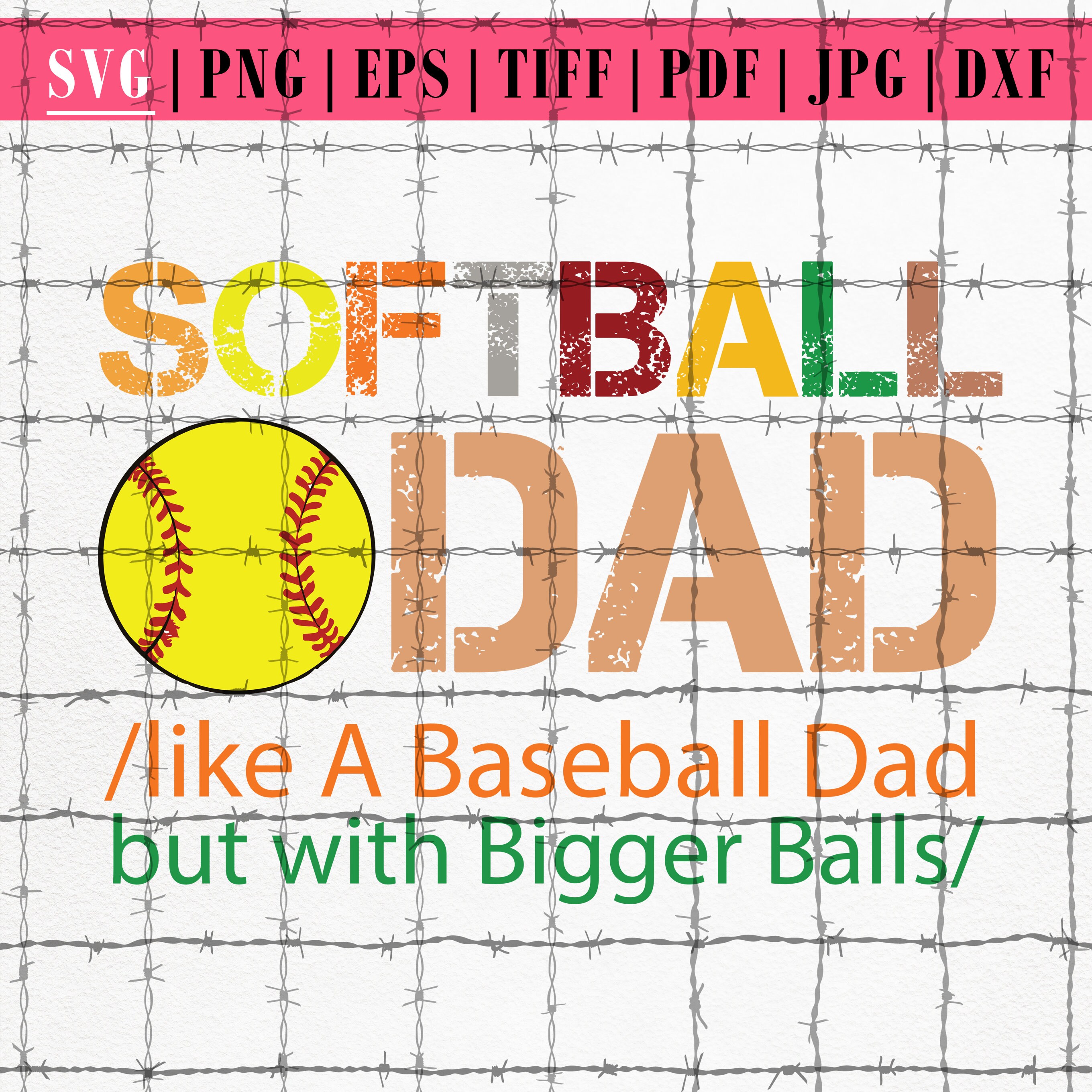 Softball Like a Baseball But With Bigger Balls SVG Softball Etsy
