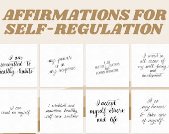 Self Regulation Affirmations for Emotional Support, Mental Health Mantra Cards for Self Regulation, Emotional Regulation Affirmation Cards