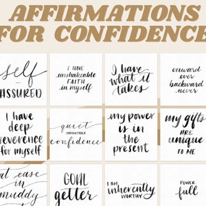 Mantras de poche sassy confiance, cartes d’affirmation de confiance imprimables pour les femmes, cartes de conseil de vision avec planificateurs numériques PNG