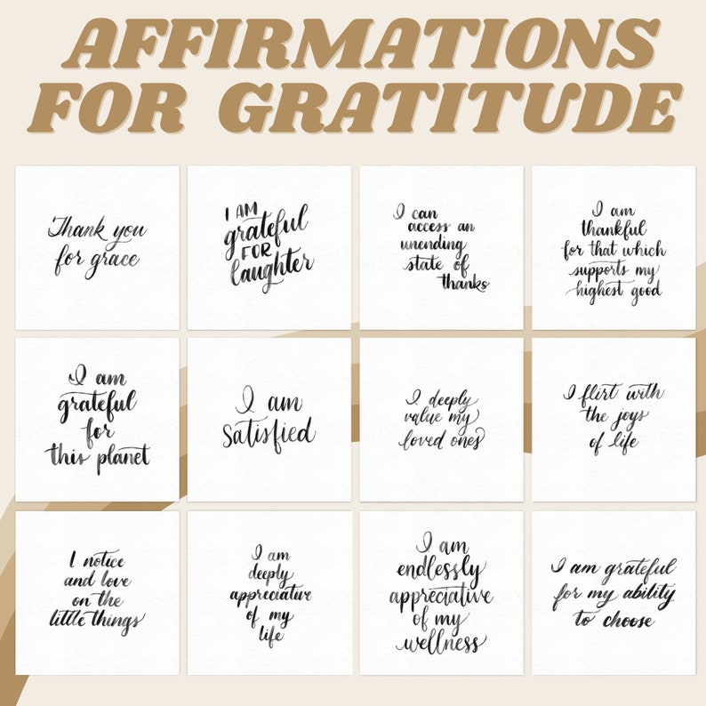 Gratitude Affirmations for Adults, Mantras for Thankfulness ...