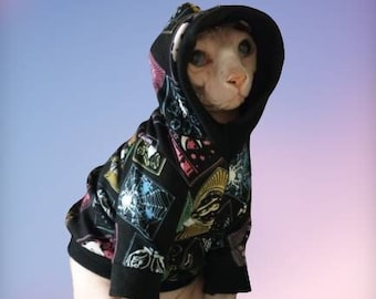 Tarot Cards Hoodie for Sphynx Cats