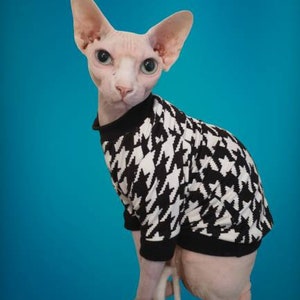 The Samantha - Houndstooth Print Sphynx Shirt