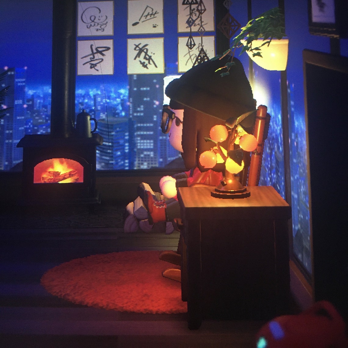 ACNH cityscape cozy homey themed living room set Etsy