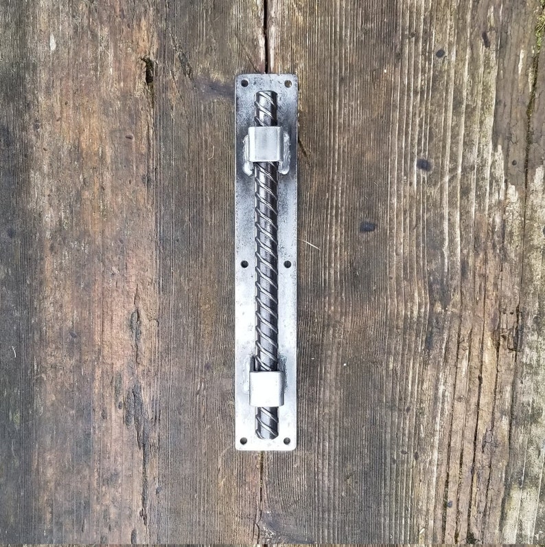 Heavy duty Industrial Modern steel rebar door handle pull Etsy