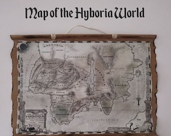 Świat Hyborii – Conan | Mapa świata fantasy, ręcznie robione zwoje Conana Barbarzyńcy