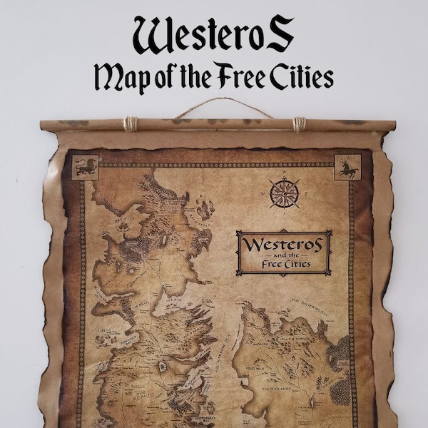 Game of Thrones Map of Westeros and The Free Cities