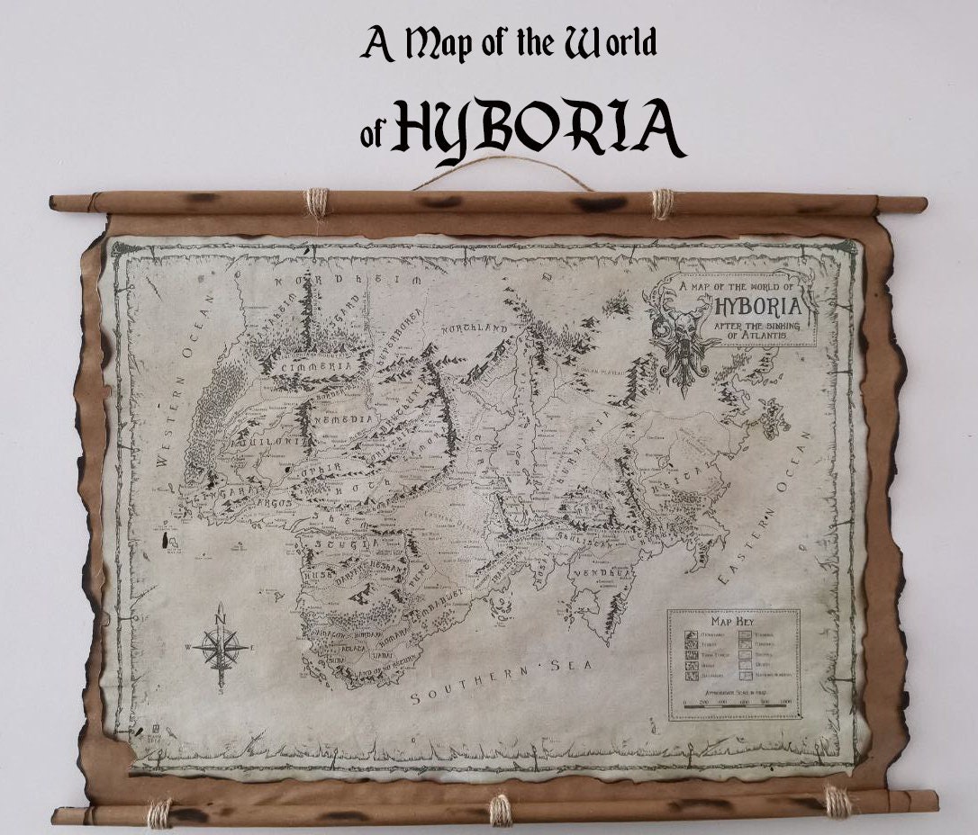 The Map of the World of Hyboria Conan the Barbarian Handmade - Etsy