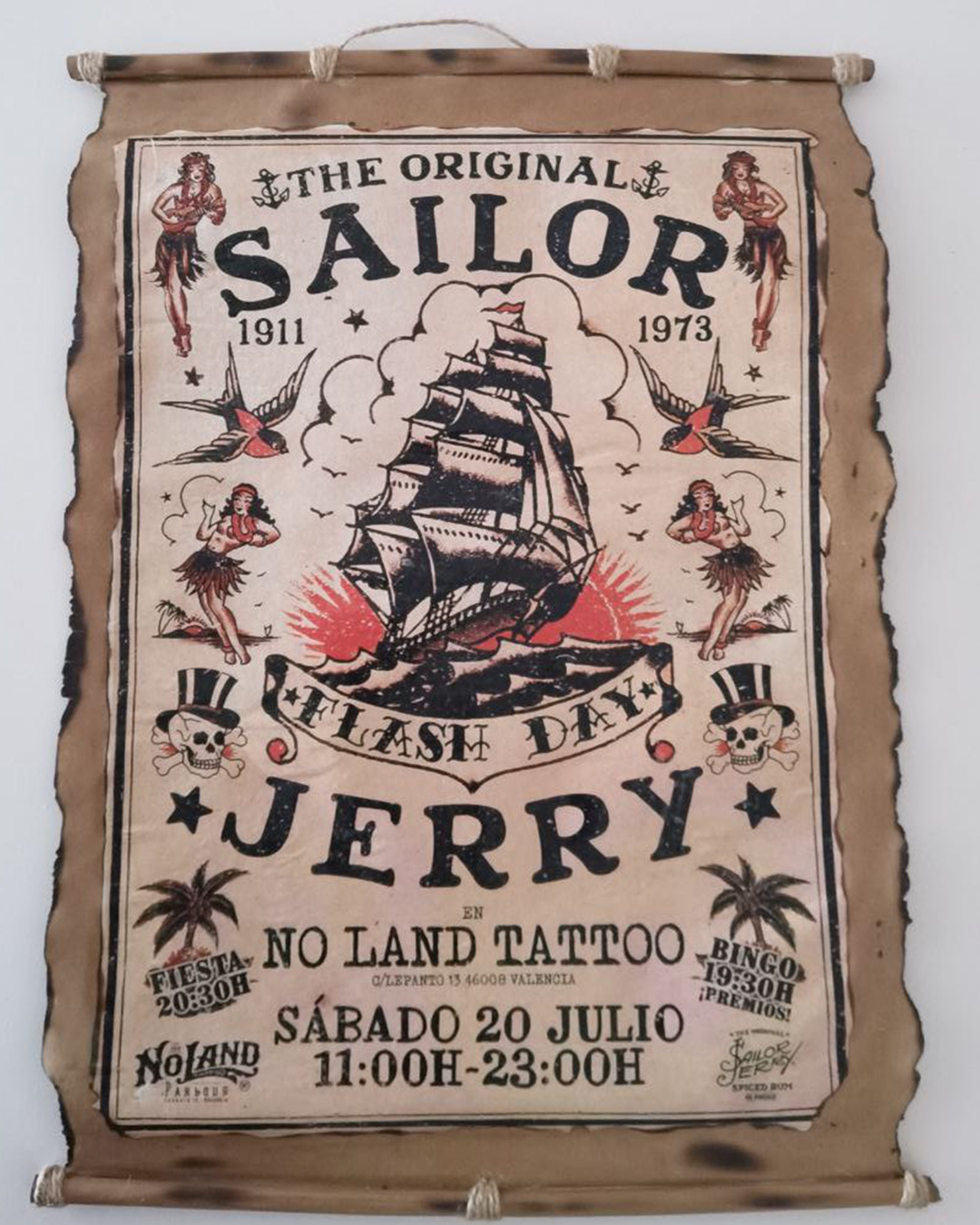Sailor Jerry Poster - Retro Vintage Handmade Scroll - Etsy